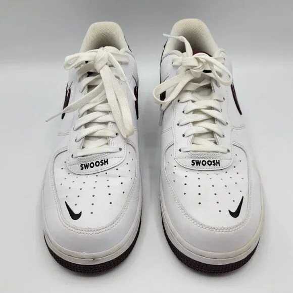 Nike Air Force 1 CJ8731 100 Low Mens Sneakers Size 10 White & Maroon - Picture 10 of 16